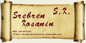 Srebren Košanin vizit kartica